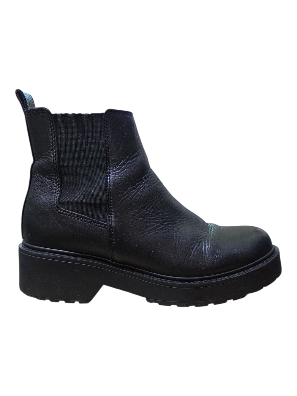 Steve Madden Black Leather Platform Chelsea Booties - Picture 2 of 11